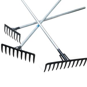 Sturdy Carbon Metal Agricultural Instruments with Lengthy Glass Fiber Deal with – Metallic Rake Made in China