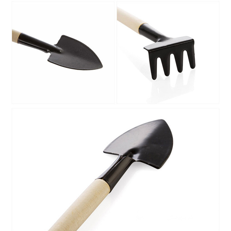 SUNSHINE Miniature Backyard Instruments Set: Pure Wooden Fork and Trowel